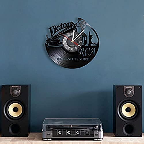 Horloge vinyle 12 pouces His Master's Voice pour déco rétro