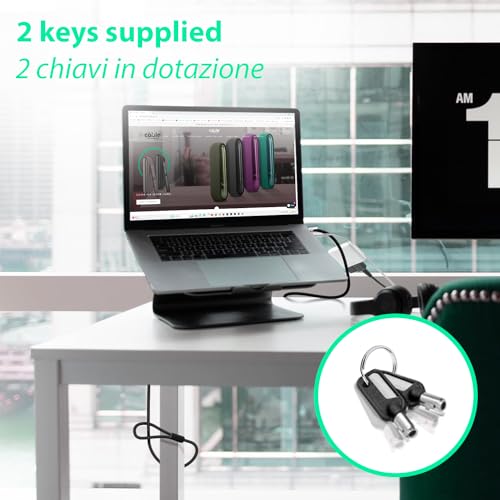 Cable Technologies PC Security Cable 1.8 Metres, Nano Steel Anti-theft Cable for Notebook Kensington Nanosaver Security Slots - Image 2