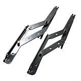 Lot de 2 charnières pliables pour clic clac avec support à ressort triangulaire, mécanisme en acier pour rangement peu encombrant, noir