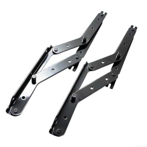 Lot de 2 charnières pliables pour clic-clac avec support à ressort triangulaire, mécanisme en acier pour rangement peu encombrant, noir