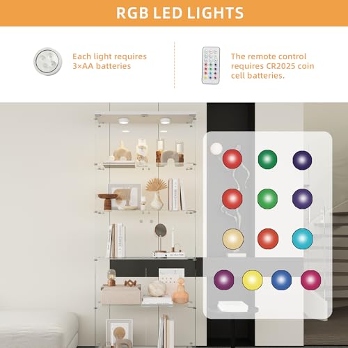 Image of LFT HUIMEI2Y 5-Tier Glass Display Cabinet with LED, Display Case White