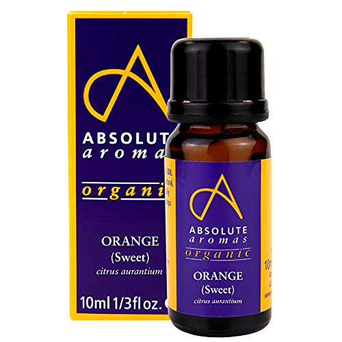 Absolute Aromas Organic Orange Essential Oil 10ml - 100% Pure Natural Undiluted Vegan and Cruelty-Free