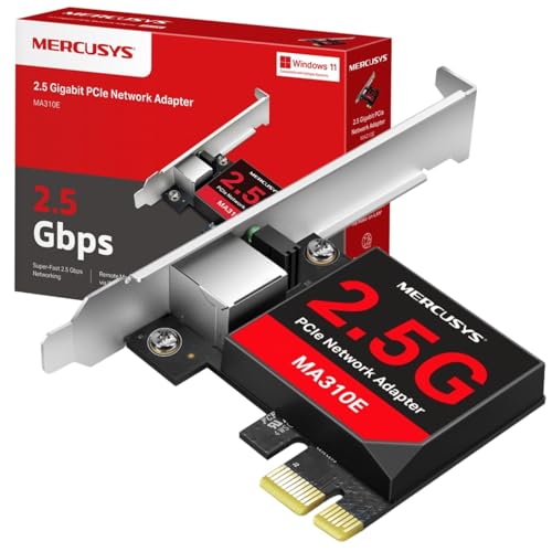 MERCUSYS MA310E 2.5 Gbps PCle Network Adapter, NAS Connection Network Card, Remote Control LAN, Energy-Efficient Ethernet, Low-Profile Bracket, Flexib