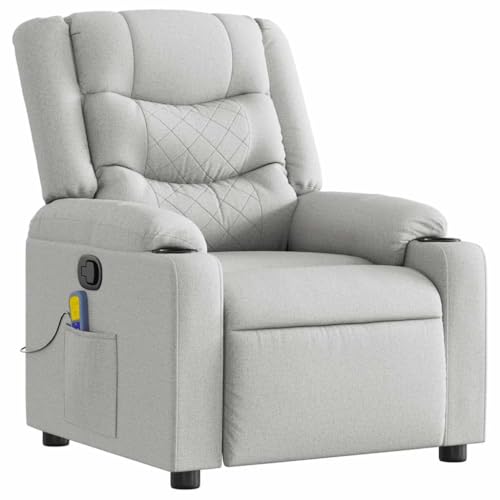 vidaXL Massagesessel Wolkengrau Stoff, Massage TV-Sessel, Sessel mit Massagefunktion, Fernsehsessel, Massage Fernsehsessel, TV-Sessel, Sessel