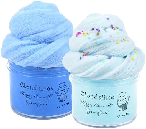 Aeyiakov Cloud Slime Kit - 2 Pack Soft and Non-Sticky Slime, Ideal for Kids Party Favors, School Education and Stress Relief. Great Birthday Gifts for Girls and Boys, DIY Putty Slime