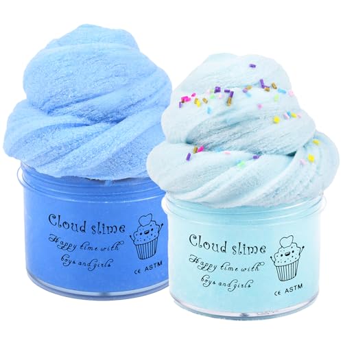 Aeyiakov Cloud Slime Kit - 2 Pack Soft and Non-Sticky Slime, Ideal for Kids Party Favors, School Education and Stress Relief. Great Birthday Gifts for Girls and Boys, DIY Putty Slime