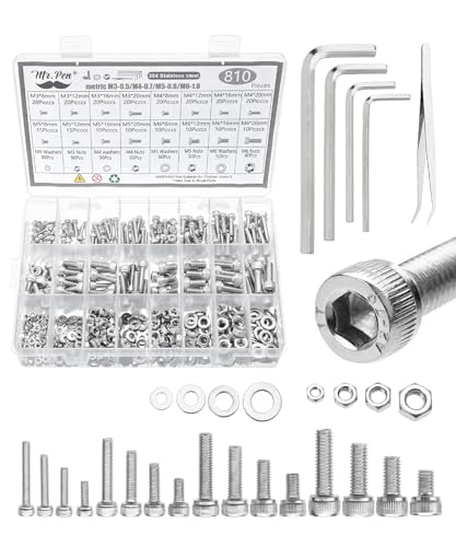 Assortiment d'écrous et de boulons hexagonaux, 16 tailles de vis pour des fixations durables