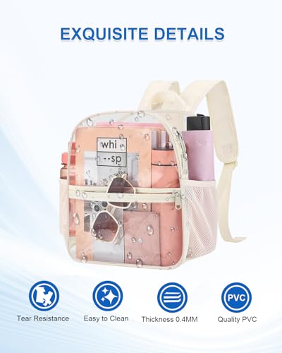 Image of Clear Backpack for Stadium Events, 12x12x6 Small Clear Plastic bag with Reinforced Straps for Game Security Festival Concert