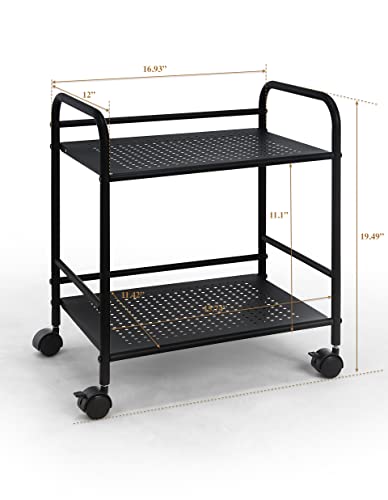 Sunnypoint Minimalist Style Utility Rolling Shelf Cart (Blk) #TOP4