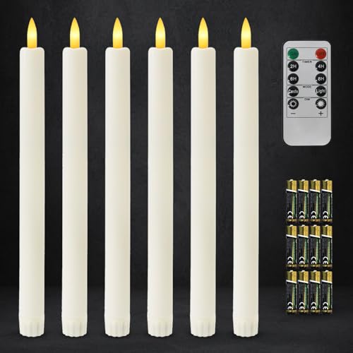 Dixmas Flammenlose Led Stabkerzen mit Fernbedienung und Batterien,...