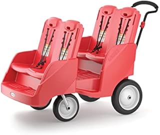 Foundations Gaggle 4 Seat Buggy for Babies with 5 Point Harness for Added Safety, Ideal for Daycare Centers and Commercial Use, 4 Passenger Buggy Stroller, Made in the USA, Red