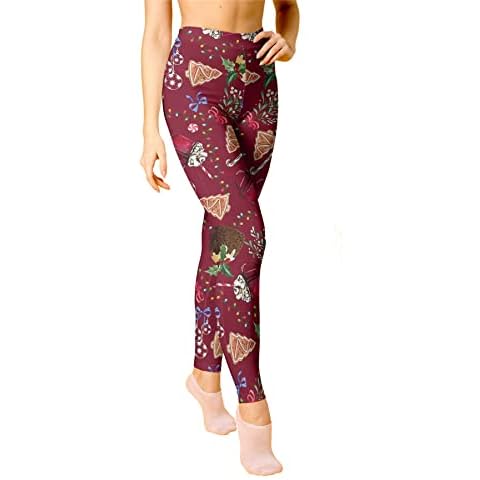 NetSetUK Womens Christmas Print Leggings Ladies Xmas Prints Running Yoga Plus Size Pants Design7 - Tree Lights Print UK 28 Cover