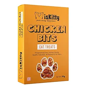 PetSutra MisKitty Cat & Kitten Waffer Treats, 100% Chicken, High Protein, Low Fat, Tasty Crunchy Treats For Cats & Kittens Gluten Free, Wheat Free (35g Each) (Pack of 1)