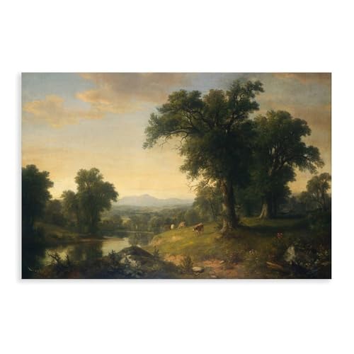 Poster Hudson Valley d'Asher Brown Durand - Toile pastorale sans cadre pour chambre 30x45cm