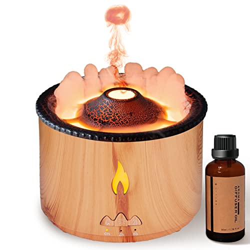 yayaHappy Essential Oil Diffusers 360ML, Flame and Volcano Aromatherapy Diffuser/Humidifierï¼Include 50ML Hotel Collection Essential Oils for Homeï¼Gifts for Mon,Women,Dadï¼Without Remoteï¼