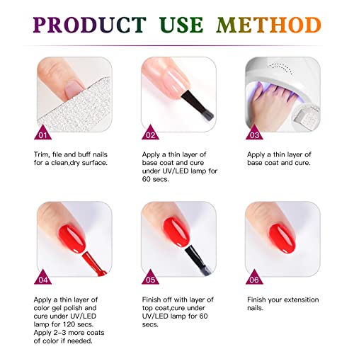 Double Rhythm 8 Colors Gel Nail Polish Kit Soak Off Glitter Pink Red Polish Gel Starter Set Art Manicure Home Salon Diy Gifts, 7.5Ml (8-Kit10) #TOP5