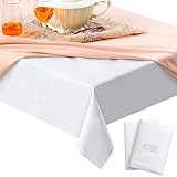 VitalCozy 2 Pack Vinyl Table Pad Protector, Waterproof Cushioned Table Cover with Flannel Backing for Protection from Spills Scratches and Heat(Rectangle,52' X 90')