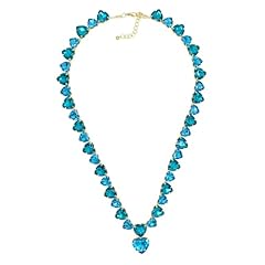 Long Aqua Blue Heart Pendant