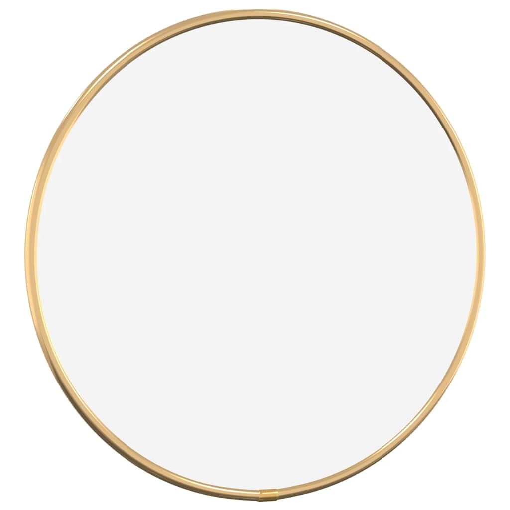 Wandspiegel Golden Rund Ø 30 cm mit PVC-Rahmen, Dekorationsspiegel für Badezimmer, Schlafzimmer, Flur und Wohnzimmer, Kosmetikspiegel zur Wandmontage für Styling und Rasur