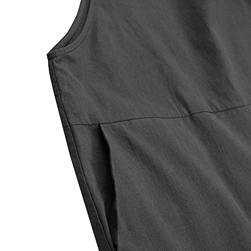 Mono de lino para mujer holgado que soluciona los días calurosos de verano 5
