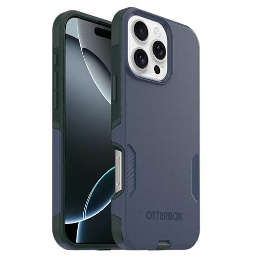 Image of OtterBox iPhone 16 Pro Max (Only) - Commuter Series MagSafe Case - Indigo Marsh (Blue & Green) - Built-in Magnets - Slim & Tough - Pocket-Friendly - with Port Protection
