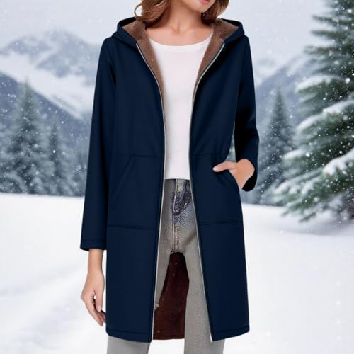 Sherpa Long Hoodies For Women Zip Up Fleece Lined Winter Coats 2025 Warm Jackets4