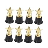 BIUDECO 8個プラスチック製ゴールデントロフィー星形賞品 パーティー景品 用表彰 小で バッグに 教室やスポーツイベント向け