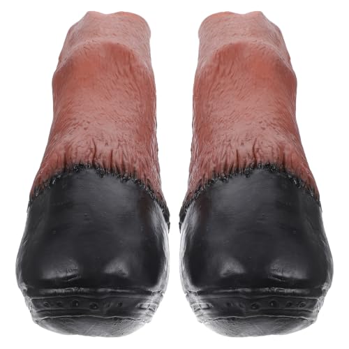 Guantes de pezuñas de caballo en látex marrón para disfraces de adultos