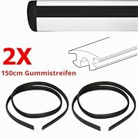 2 x T-Nut-Dichtungsgummistreifen, passend für Gepäckträger-Querstangen-Dichtungsstreifen, 1,5 m Dachträger Wischerschutz – Ansicht 2