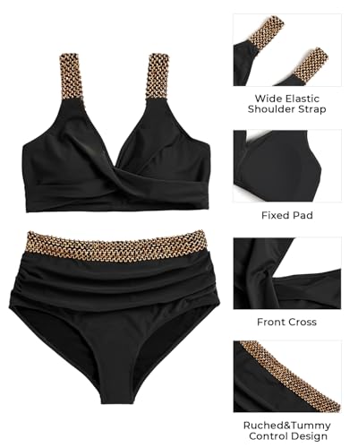 Tempt Me Women Plus Size High Waisted Bikini Set Two Piece Tummy Control Swimsuit3