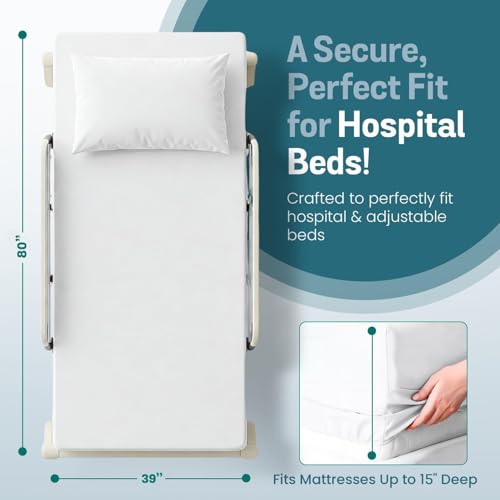 Image of Twin XL Cotton Jersey Sheet Set, Soft & Comfy, Hospital, Light Blue