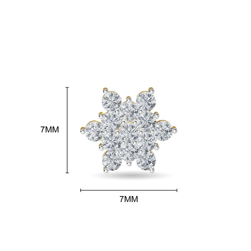 Image of KISNA JEWELS 14KT|18KT BIS Hallmark Pure Gold and Diamond Stud Earrings For Women with Screw Back clouser