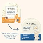Aveeno Skin Relief Repairing Hand Mask, Moisturizing Gloves with Prebiotic Oat & Shea Butter for Very Dry Skin, Hand Care for Sensitive Skin, Fragrance-Free, 1 Pair of Single-Use Gloves - Image 2