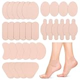 Shynek 32 Sheets Moleskin for Feet, 6 Different Shapes Moleskin for Blisters, Moleskin Padding for Blisters, Adhesive Mole Skin Patch for Shoes, Toes, Heel, Reduce Friction Pain