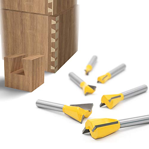 Mesee 6-Piece Dovetail Router Bit Set