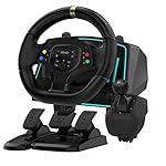 NBCP Racing Wheel with 6-Speed Shifter & Pedals –1080° Gaming Steering Wheel for PS4, Xbox & PC, Vibration Feedback, Clamp Mount, Plug & Play