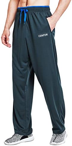 CENFOR Men's Sweatpants with Pockets Open Bottom Workout Pants, for Athletic, Jogging, Training, Casual