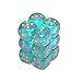 Chessex Borealis 16mm d6 Teal w/gold Dice Block (12 dice)