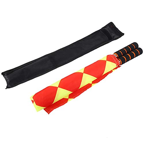 Bandeira de árbitro de futebol, 2 peças/bolsa de futebol árbitro esportivo Match Linesman bandeira c