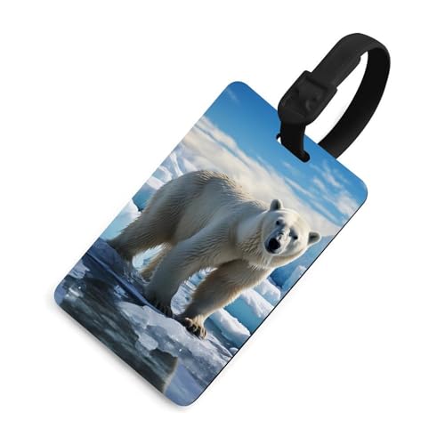 Étiquettes à bagages avec bouclier d'intimité Polar Bear Ice pour protéger vos coordonnées