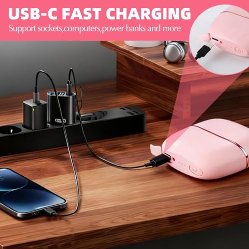 Image of Mini Straightener, 2-in-1 Cordless Hair Straightener Comb,Rechargeable Portable Hair Straightener Brush, 3-Speed Temperature Control, Anti-Scald Shell, Lightweight & Portable Travel (Pink)