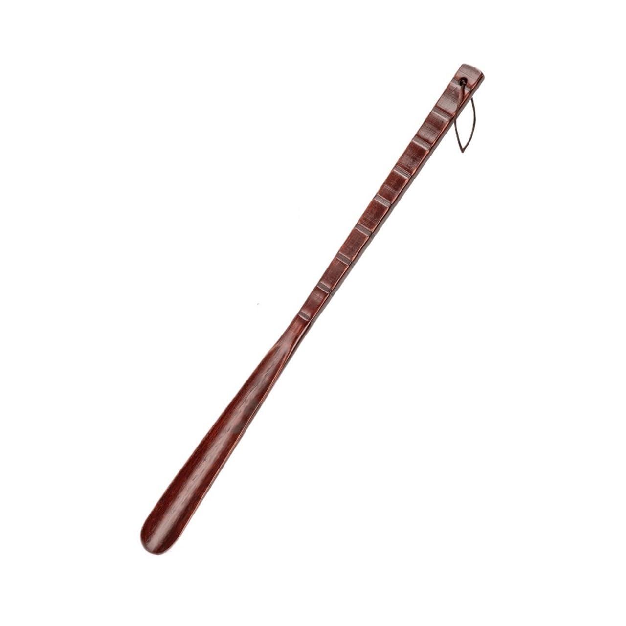 Calzador de madera de haya de 54 cm con mango largo y correa para zapatos