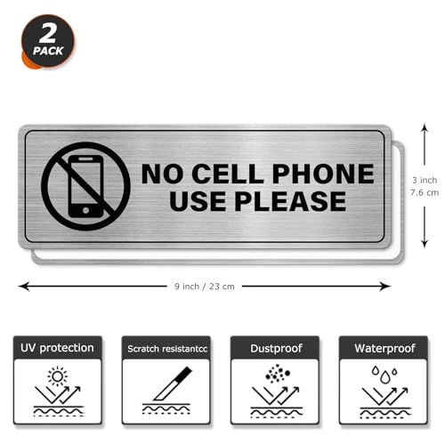 Panneau No Cell Phone Use plaque aluminium signalisation interdiction téléphone portable - 2