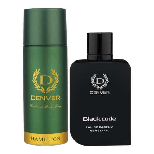 Denver Hamilton Deodorant 150ml & Black Code Perfume 100ml Combo For Men