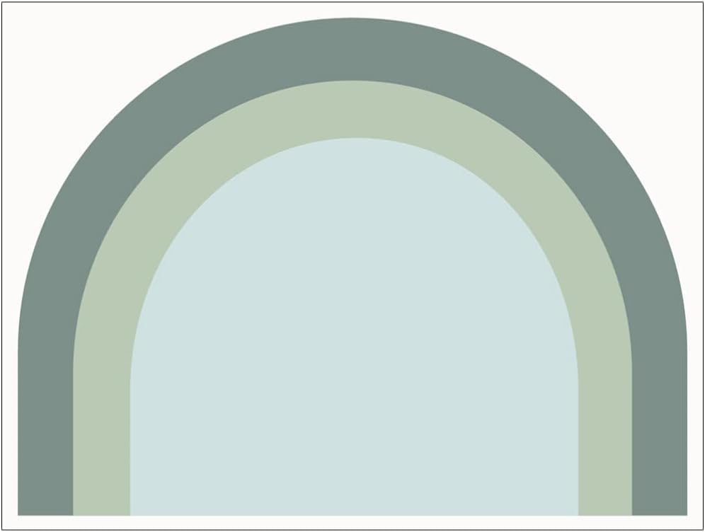 Half Circle Wall Sticker Arch Wall Decal Decor Sticker, Boho Wall Decal Headboard Wall Decals Adhesive Arch Wall Mural for Living Room, Green Boho Arch Wall Decal