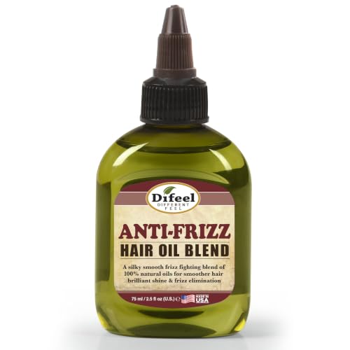 Difeel Anti-Frizz Hair Oil Blend - Travel Size 2.5 oz.- Frizz-Fighting Hair Oil, Helps Smooth Hair & Enhance Shine, Lightweight Hair Treatment for Dry & Frizzy Hair