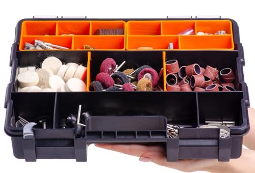 SHENGYIG Schraubenbox Aufbewahrung, Schraubenkoffer Leer mit Herausnehmbaren Ablagen, Tragbares Design Schraubenkiste, Schrauben Sortierbox für Aufbewahrung von Schrauben, Muttern und Kleinteilen