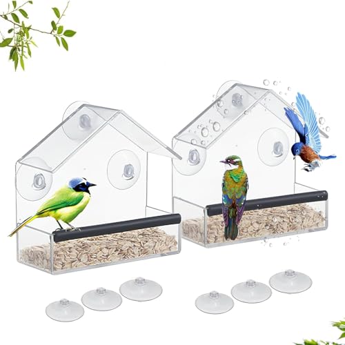 Miawtro 2 Pcs Window Bird Feeder