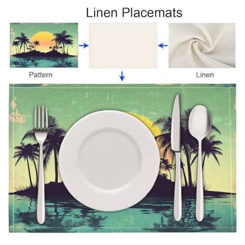 Placemats for dining table en tissu lavable pour salle à manger moderne - 6