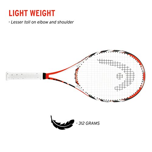 Head Raquete de tênis MicroGel Radical MP – Raquete adulto intermediária pré-amarrada de 68 cm – 11